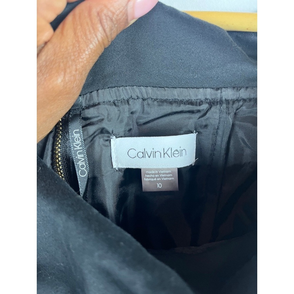 Calvin Klein Black Off Shoulder Portrait Collar Fit Flare Midi Dress 10 - Picture 4 of 7